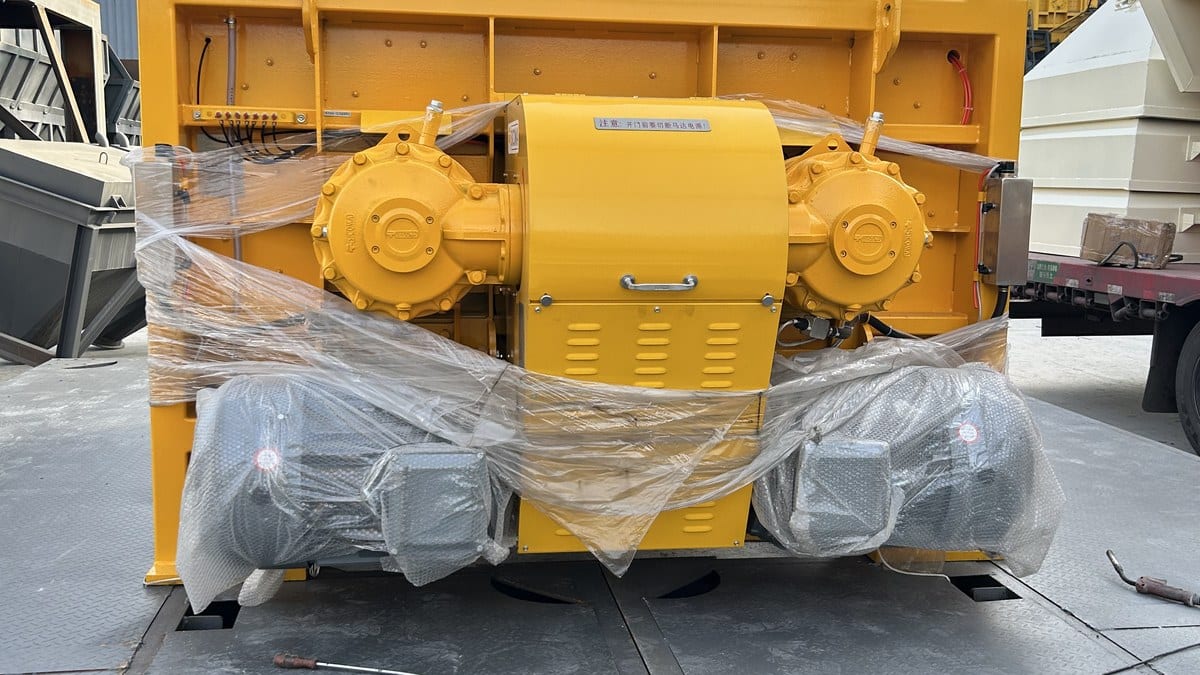 Impact crusher in a factory workshop, part of a crushing plant line