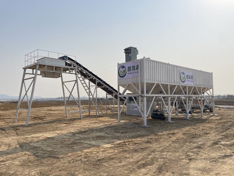 Concrete batching plant at our factory