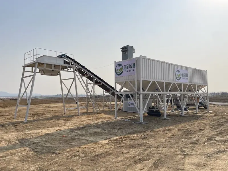 Concrete batching plant at the factory